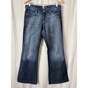 7 For All Mankind Western Cowgirl Flare Denim‎ Jeans Size 30 Dark Wash Cotton US